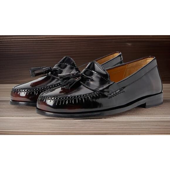 COLE HAAN Burgundy Pinch Tassel Slip On Shoes Mens Size 9.5 New Box Fast Ship main image 11